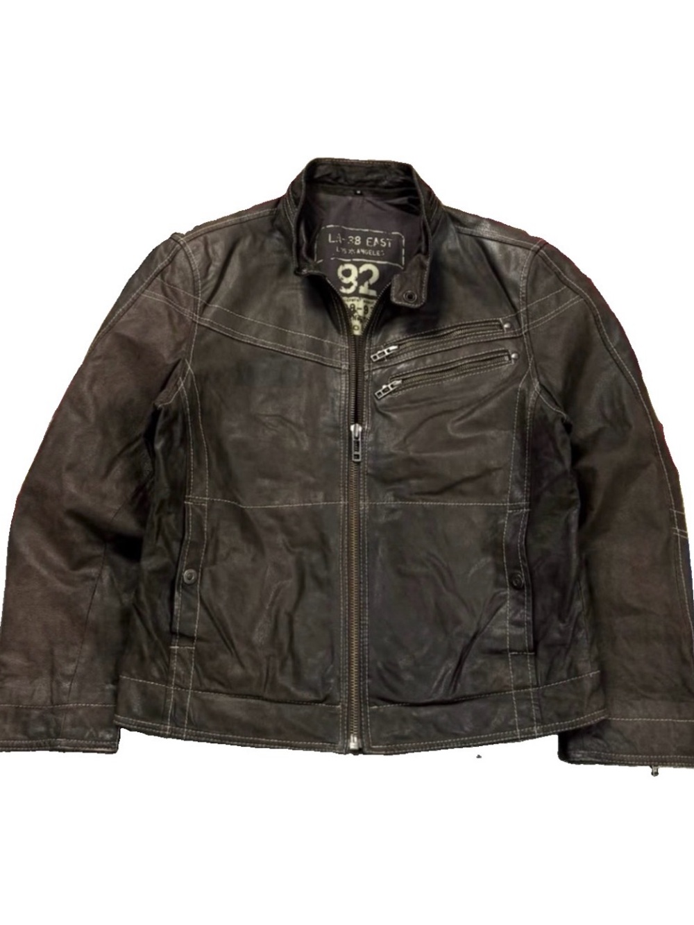 Angelo Litrico Lined Leather Jacket - Dark Brown Men's Jacket